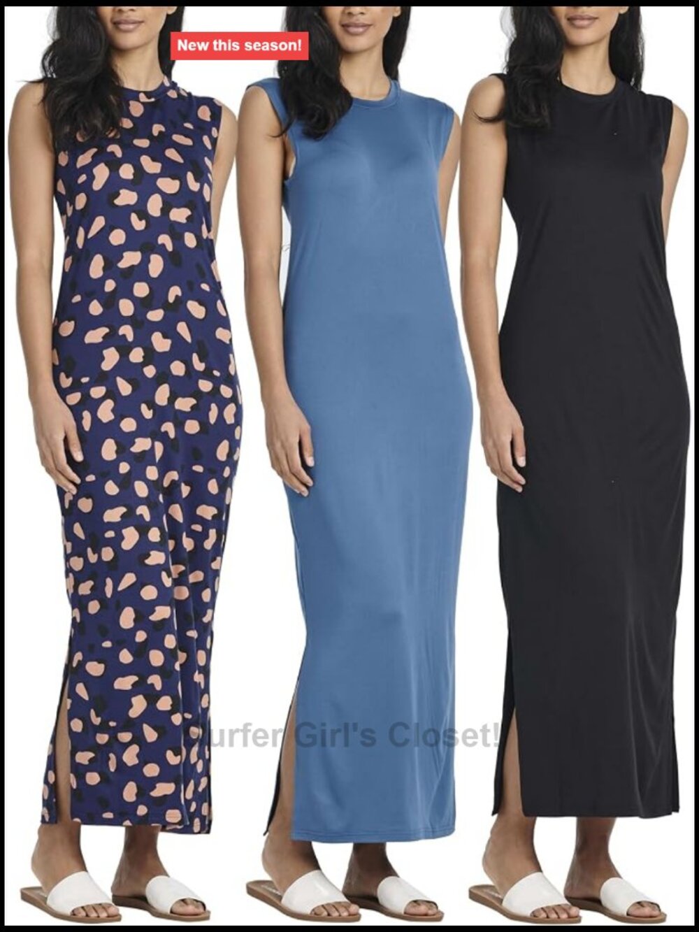 3 Pack Women's Maxi Tank Dress Sleeveless Casual Long Lounge Dress Plus Size